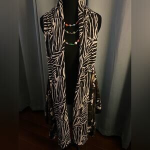 Atmosphere Reversible Patterned Zebra Print Sweater Knit Vest M